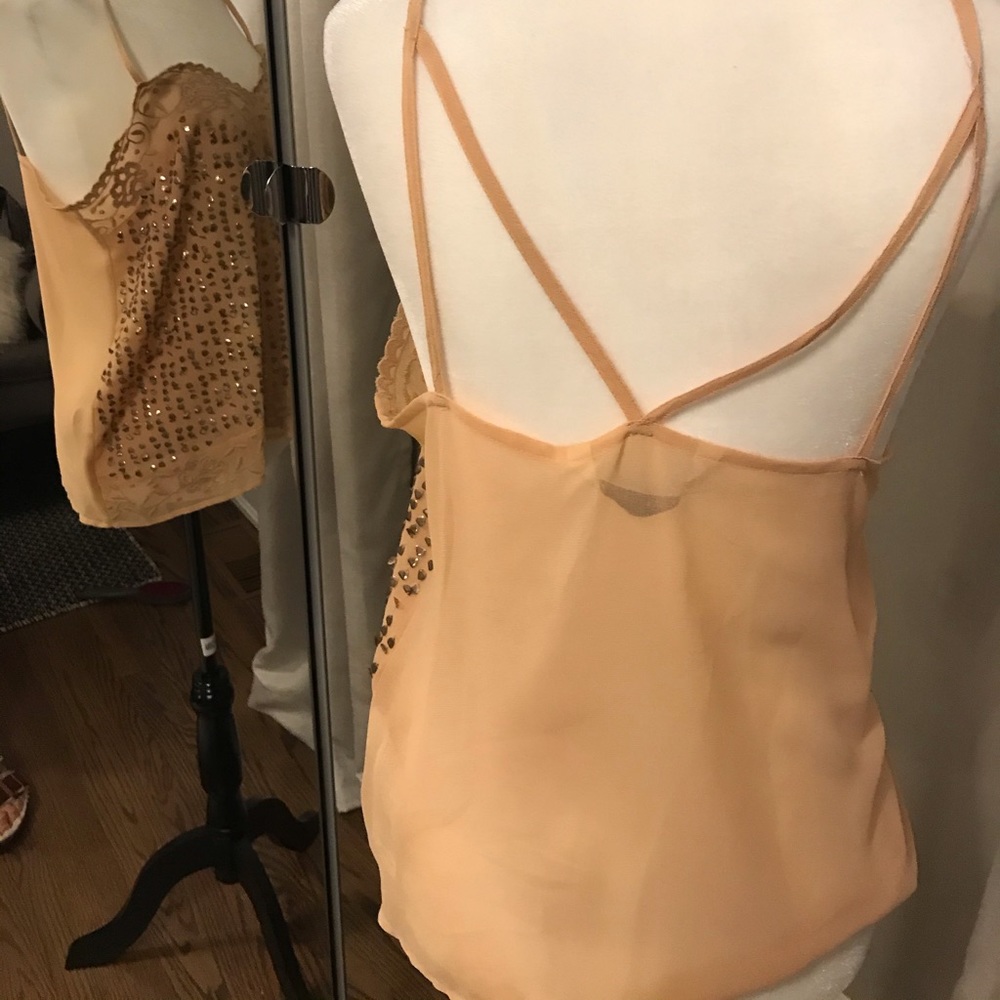 🔥HOST PICK ZARA Nude Beaded Cami - Picture 4 of 6